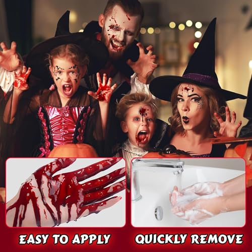 Qawnfy 2PCS Halloween Fake Blood Kit Realistic Washable