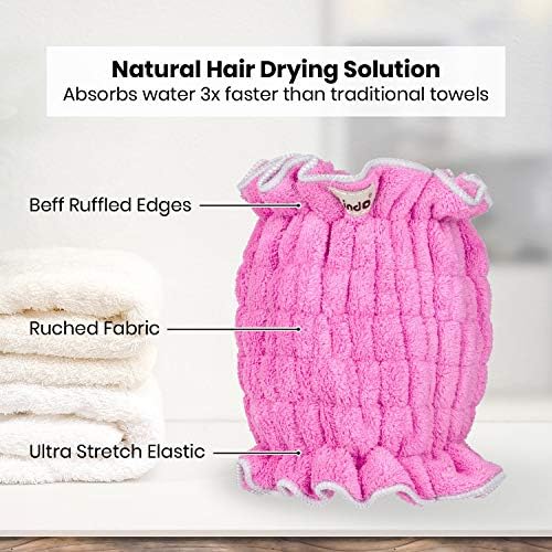 Lindo Hair Crown - Fast Drying Ultra Soft Microfiber Towel Pink