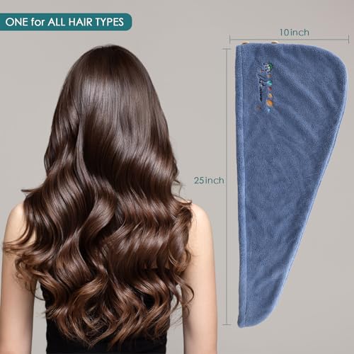 JEFFSUN Microfiber Hair Drying Towel for Curly Thick Hair