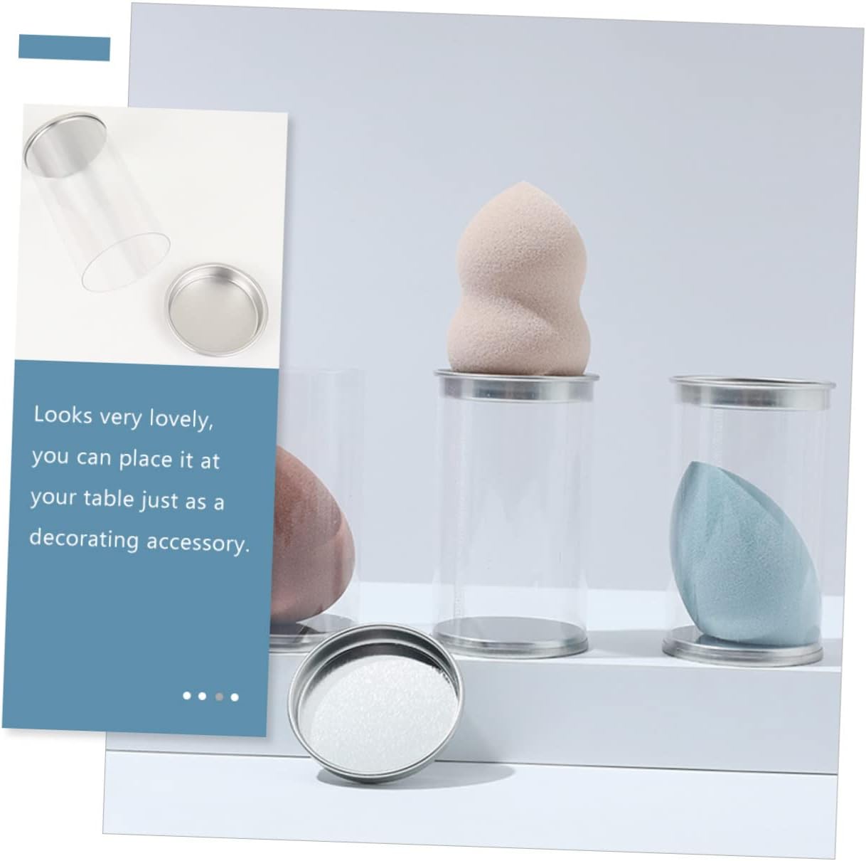 BIUDECO 6 Pack Egg Shape Makeup Sponge Case