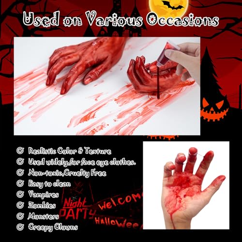 SOMGKIN Halloween Body Paint Set with Vampire Teeth and Fake Blood