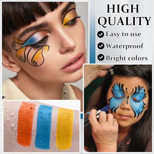 Yellow Face Paint Eye Black Stick for Sports Halloween