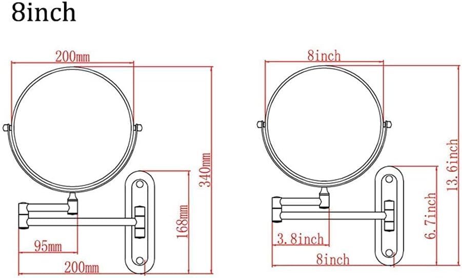 DEIHGE 360 Swivel Brass Double Sided Makeup Mirror