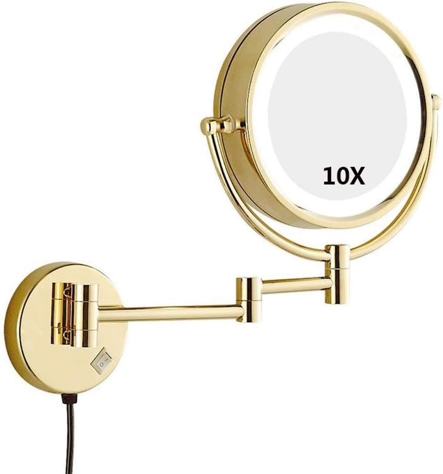 DEIHGE Vanity Mirror LED 360 Rotating Wall Mounted