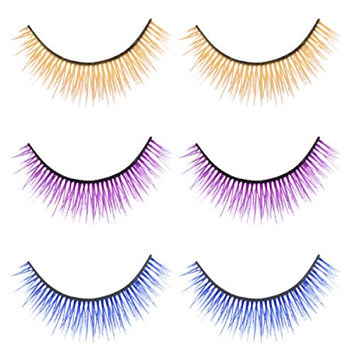 Beaupretty 3 Pairs 3D Colored False Eyelashes
