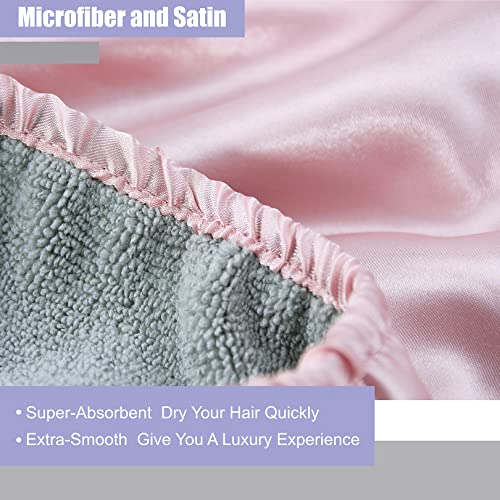 YoulerTex 2Pack Microfiber Hair Towel Wrap Turban for Women Girls