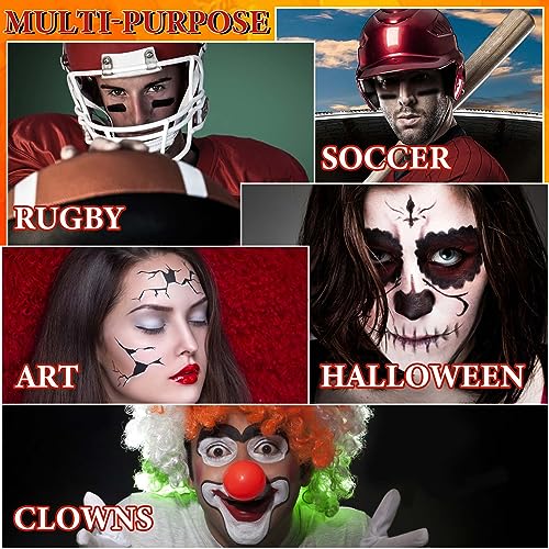 DuoZeng Halloween Face Paint Kit with Black White Red