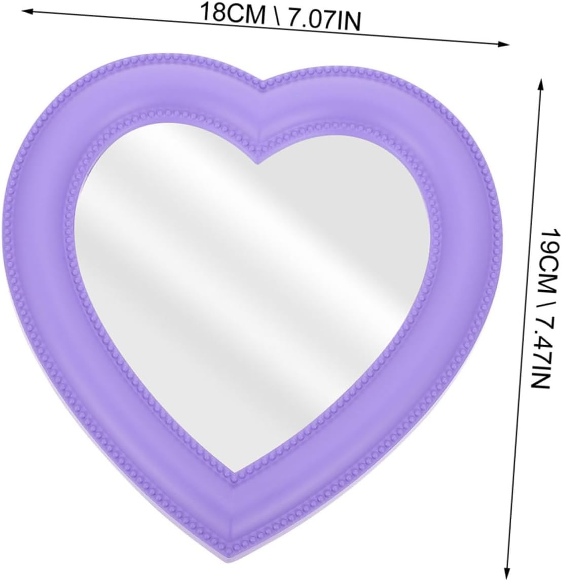 2pcs Heart-Shaped Makeup Mirrors Wall-Mounted Desktop Use