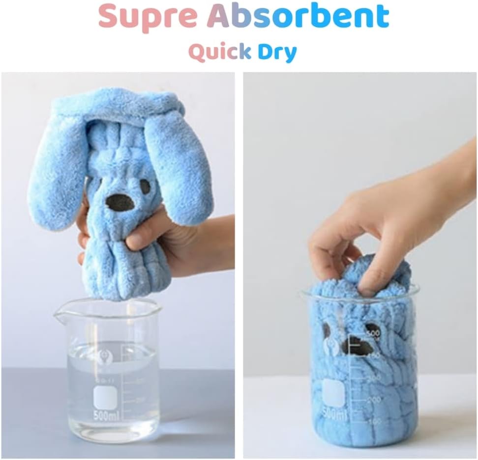 2PCS Cute Bear Dry Hair Caps for Women Girls Kids