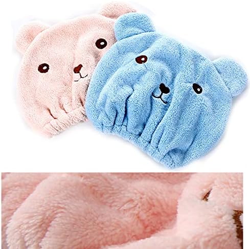 Anller 2 Pack Hair Drying Cap for Kids Girls