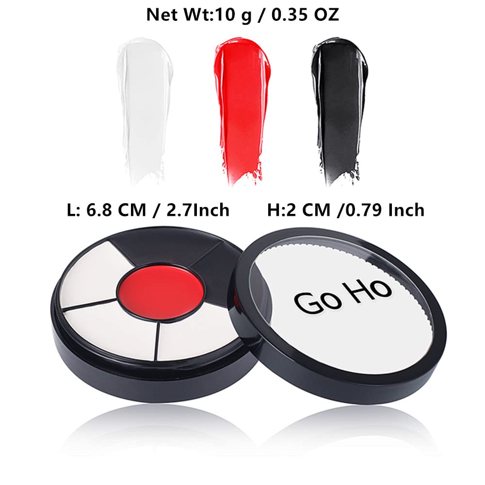 Go Ho 3-in-1 Clown Face Paint Set for Halloween