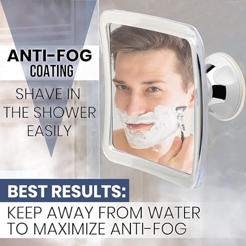 3X Magnifying Fogless Shower Mirror