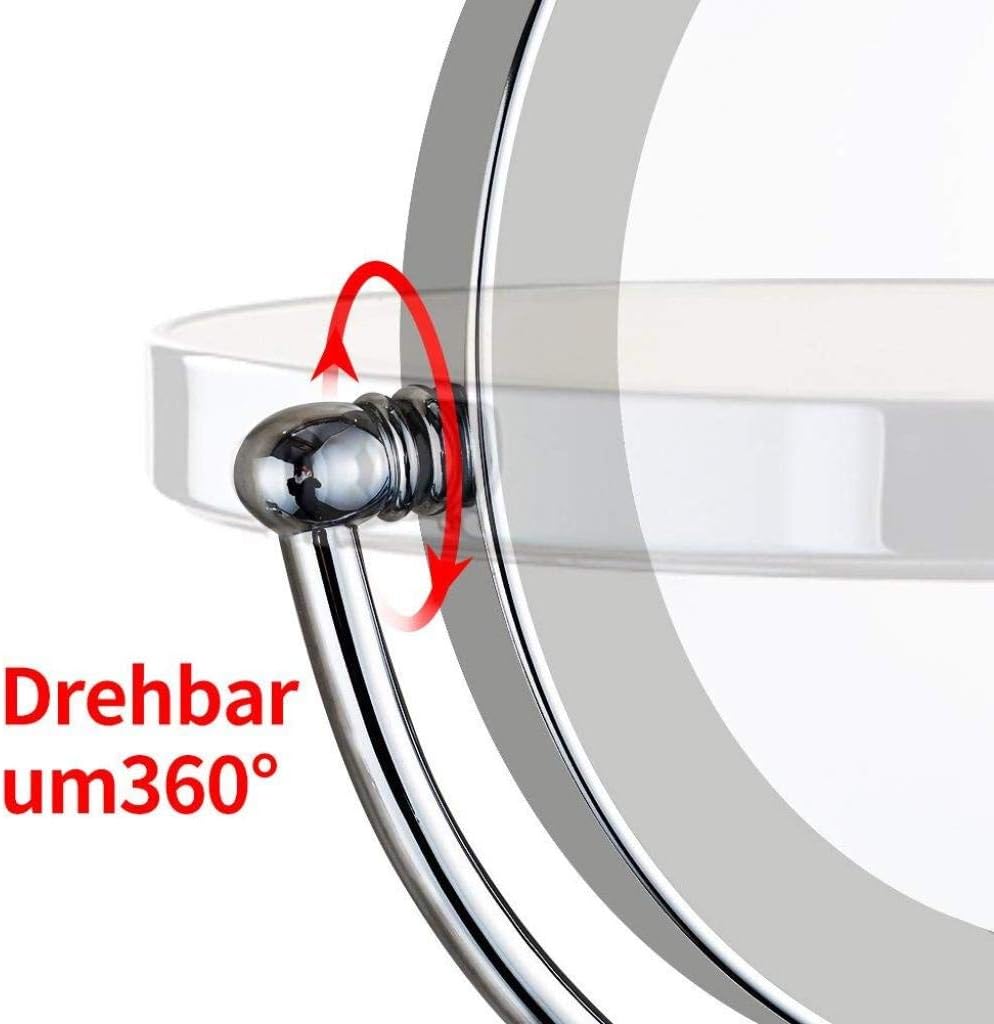 DEIHGE LED Cosmetic Mirror with 3x Magnification and Swivel Mount