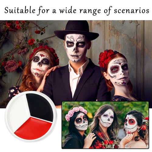 Clown Halloween Face Paint Set Black White Red