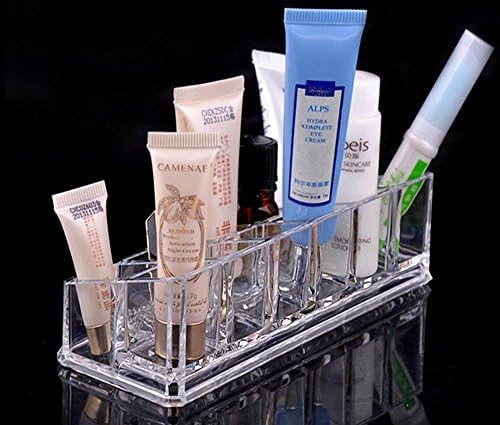 Yakri Clear Acrylic Cosmetic Display Stand with 12 Compartments