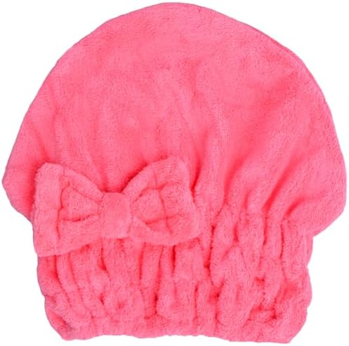 HOPESHINE Microfiber Hair Towel Cap - Black Rose Red 2 Pack