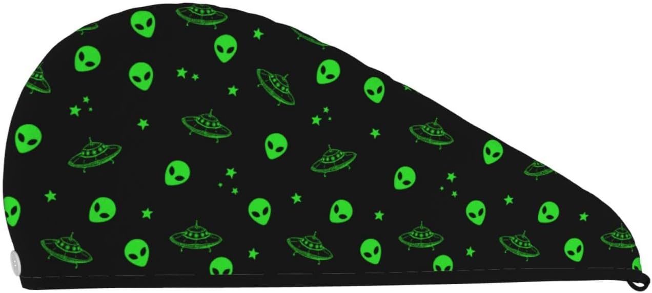 Galaxy Alien Hair Towel Wrap for Men Women Curly Long Thick Hair