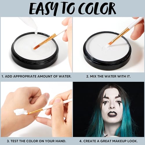 Spooktacular Creations Waterproof White Face Paint for Halloween Cosplay