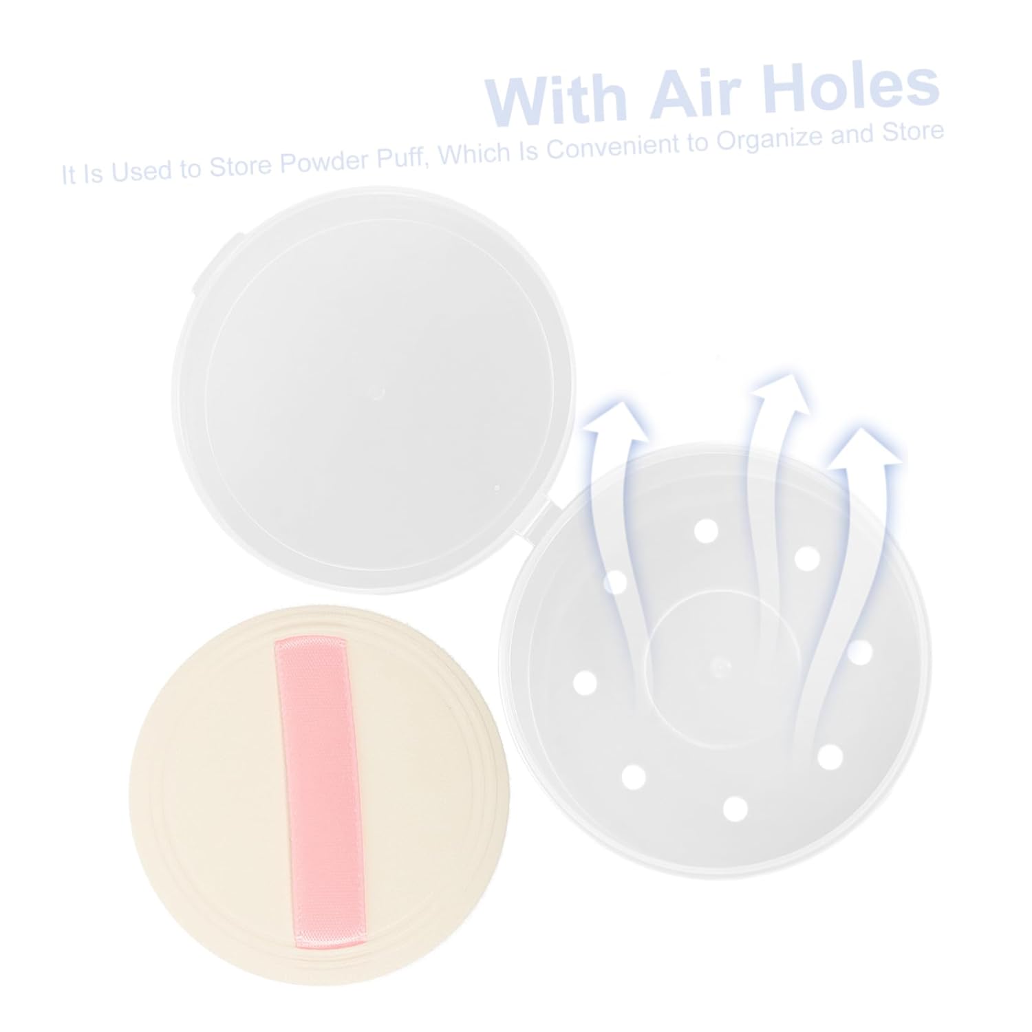 2pcs Transparent Powder Puff Holder Case for Travel