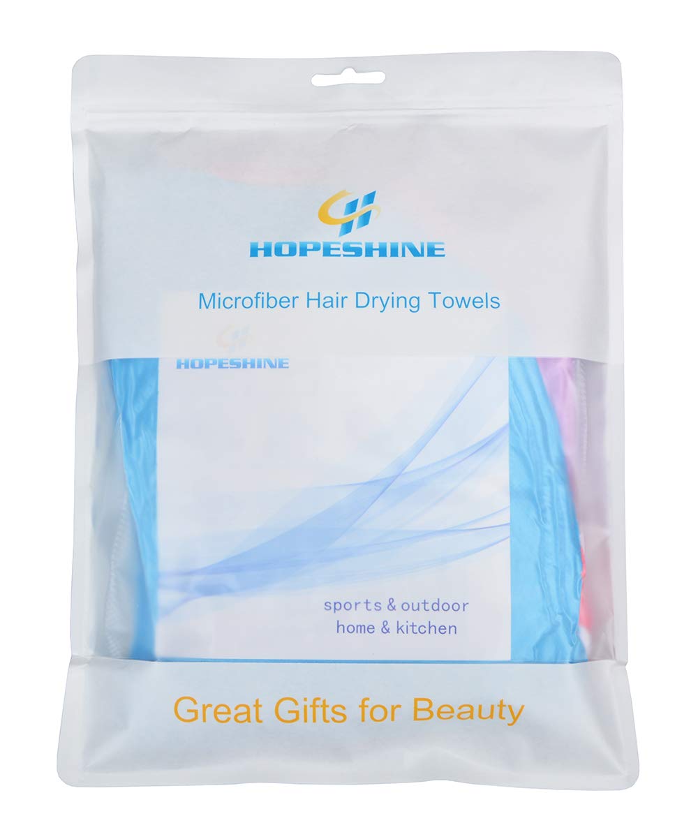 HOPESHINE Hair Towel Twist 3-Pack Blue Purple Rose Red