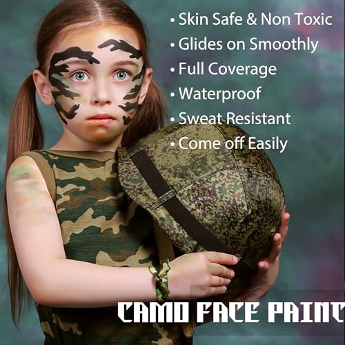 CCbeauty Black Camo Face Paint Stick - Sports Eye Black Halloween Makeup
