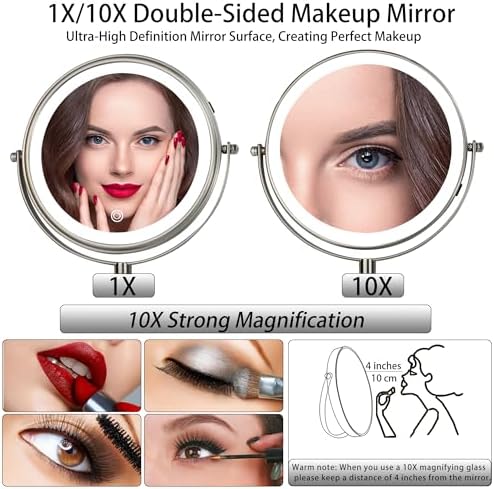 JANEEVA 8 Wall Mounted Lighted Makeup Mirror