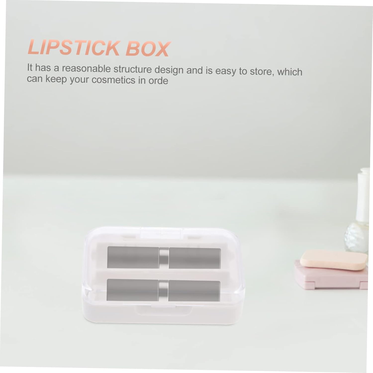 Makeup Storage Drawers with Mirror and Lipstick Holder for Desktop