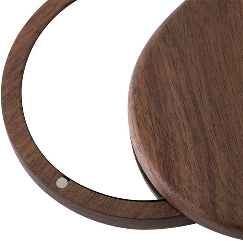 VinAmy Portable Makeup Mirror with Peach Wood Frame