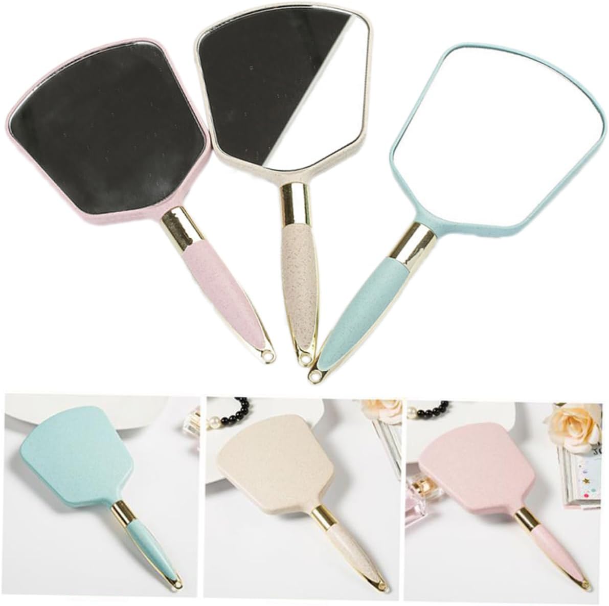 Vanity Makeup Mirror Handheld Portable for Travel Home Salon Use