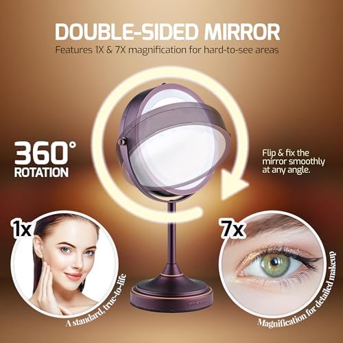 OVENTE 7 Magnified Lighted Makeup Mirror