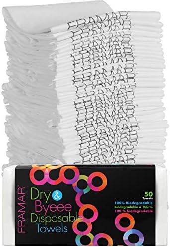FRAMAR Biodegradable Hair Towels 50 Count Soft Absorbent