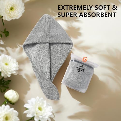 BAWYU 2 Pack Microfiber Hair Towel Wrap