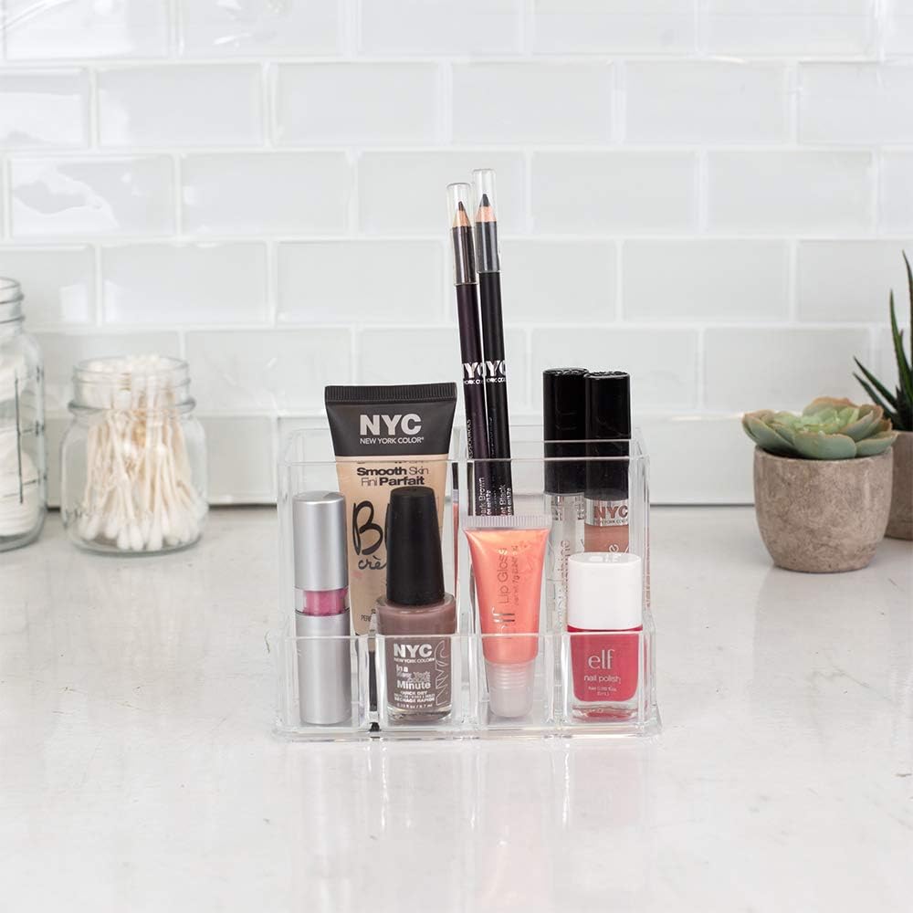 Home Basics Clear Shatter-Resistant Makeup Organizer