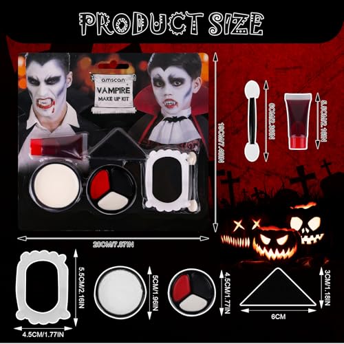 SOMGKIN Halloween Body Paint Set with Vampire Teeth and Fake Blood