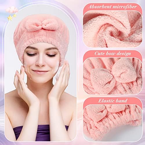 Sureio 4 Pcs Microfiber Hair Drying Towels