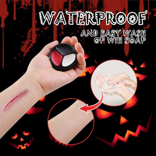 SOMGKIN Halloween Body Paint Set with Vampire Teeth and Fake Blood