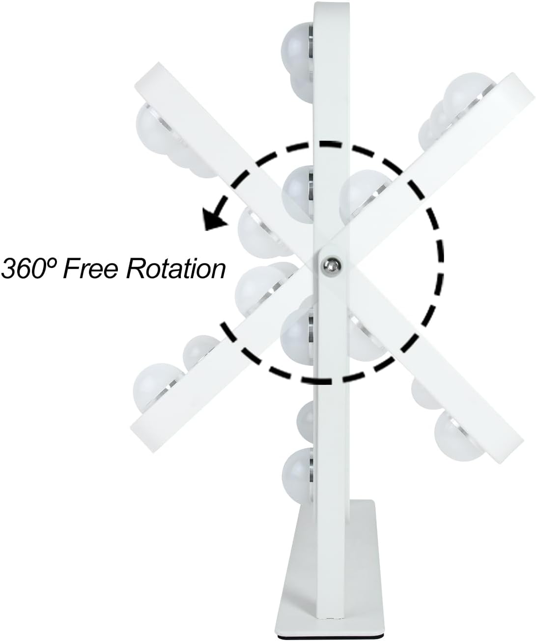 YEKKOPT Lighted Vanity Mirror with 9 LED Bulbs and 360 Rotation 1