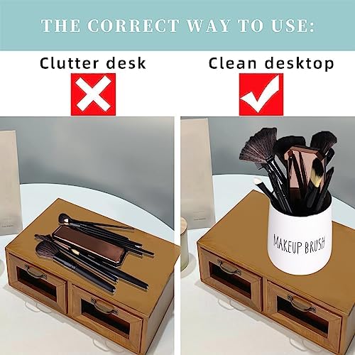 LEETOYI Ceramic Makeup Brush Holder White