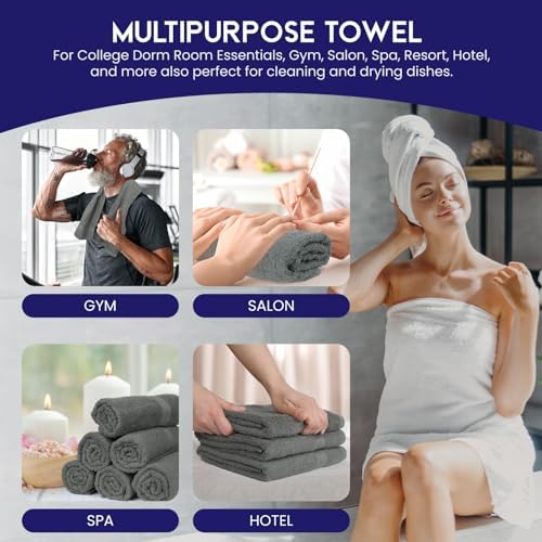 Linteum Textile Supply Hair Drying Towels Pack of 6 Grey