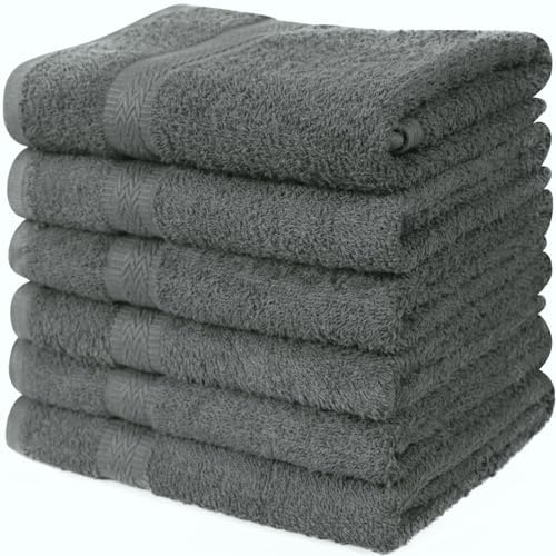 Linteum Textile Supply Hair Drying Towels Pack of 6 Grey