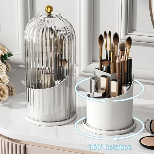 Concealed Toothbrush Holder with Sliding Lid and 360 Rotating Design