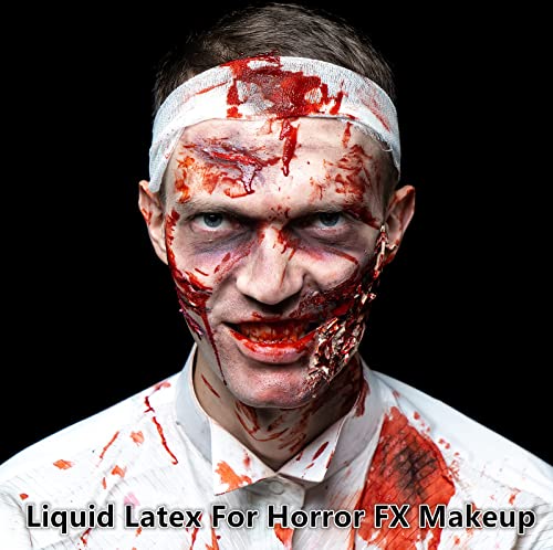 Go Ho Liquid Latex SFX Makeup 2 oz - Zombie Halloween Costume Body Paint