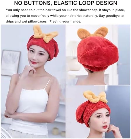 YUMINGUHC 2Pcs Super Absorbent Hair Drying Towel