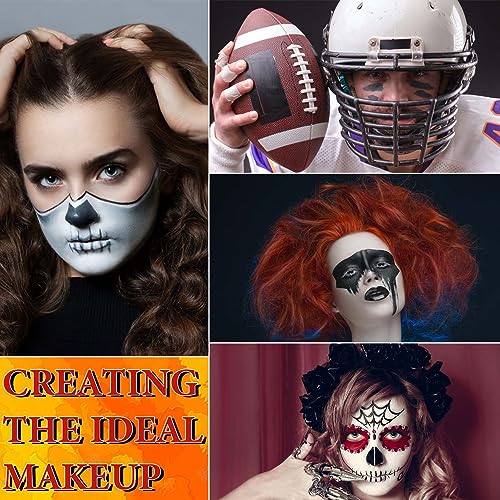 DuoZeng Halloween Face Paint Kit with Black White Red