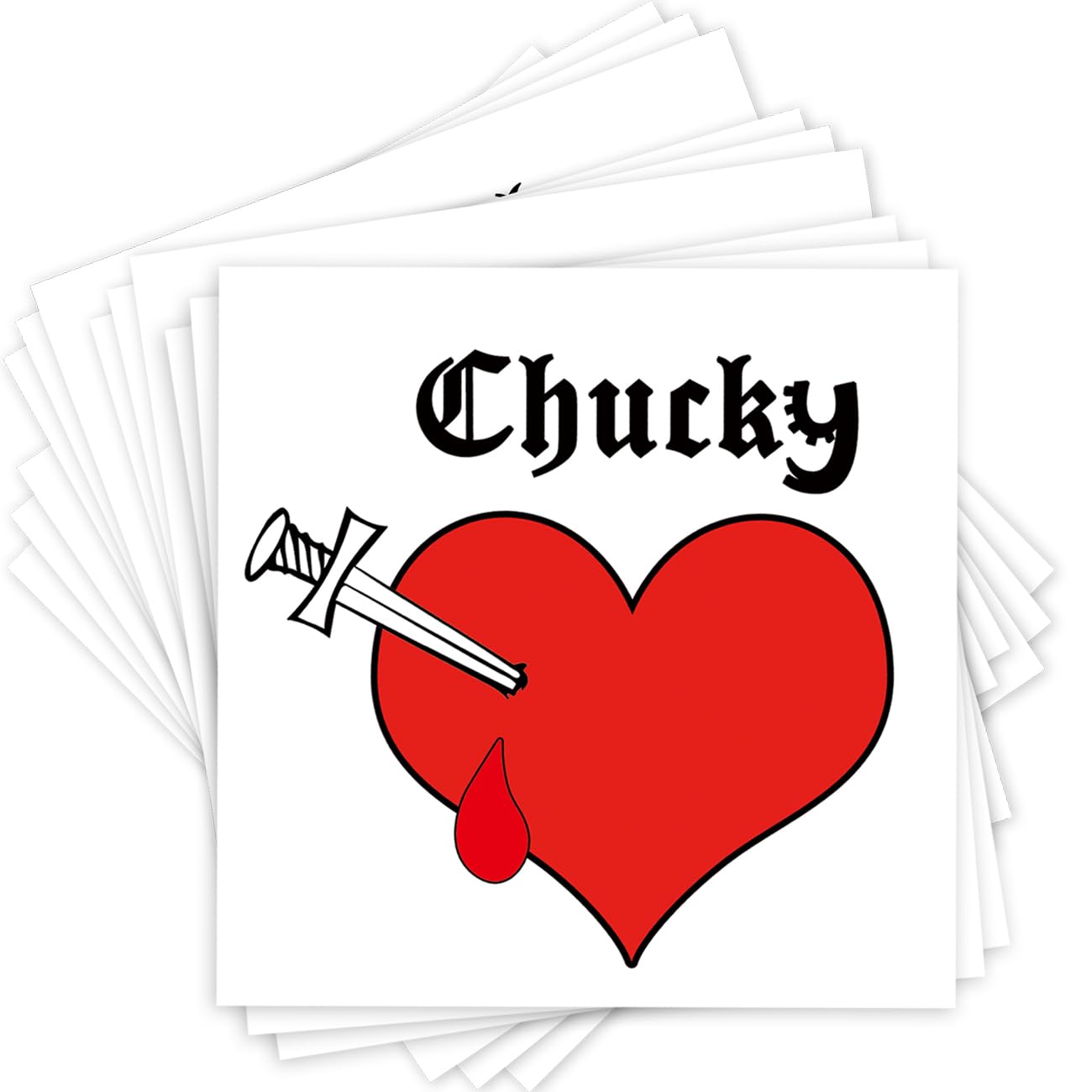 LEOARS Halloween Bloody Heart Temporary Tattoo Sticker 12-Sheet Set