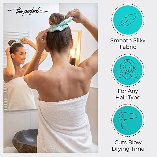 Microfiber Hair Towel Wrap with 2 Drying Ties - Anti-Frizz Gentle