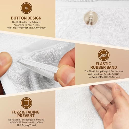 NEXCOVER Hair Towel Microfiber 2 Pack 1