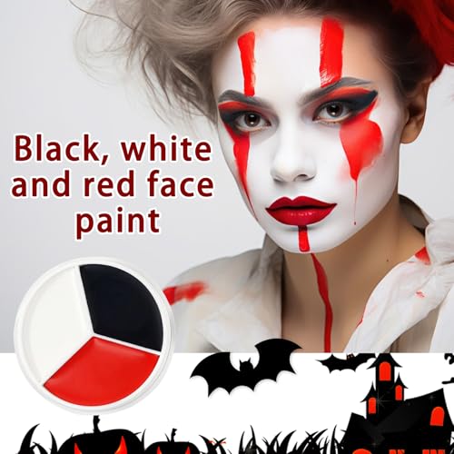 Clown Face Paint Kit - Black White Red