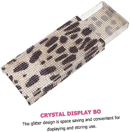 BESTYASH Glitter Eyelash Storage Box with Leopard Print
