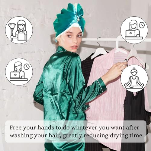 Chloven Satin Microfiber Hair Wrap - Anti Frizz Lightweight Quick Drying